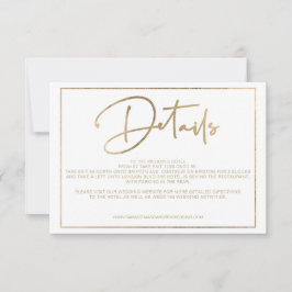 金ゴールドエレガンスフレームスクリプトシック詳細結婚ズ 招待状