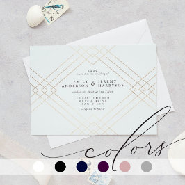 金ゴールドエレガンスホワイトダイアモンドギャツビー結婚ズ 招待状