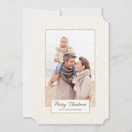 金ゴールドエレガンスメリークリスマスフォトモダンカード シーズンカード (正面)