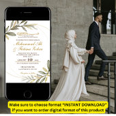 金ゴールドエレガンス離れムスリム結婚ズニカ 招待状