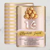 金ゴールドエレガンス、バラ金ゴールドsweet sixteen 招待状 (正面/裏面)