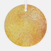 金ゴールドエレガンス:抽象芸術ラグジュアリー背景 ガラスオーナメント (裏面)