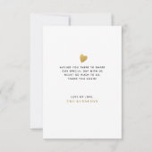 金ゴールドエレガントありがとうハート結婚の写真 サンキューカード (裏面)