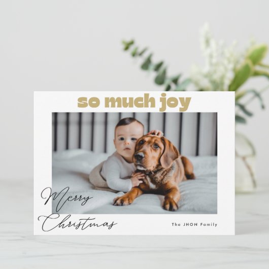 金ゴールドエレガントが楽しいクリスマスの写真 シーズンカード (スタンド正面)