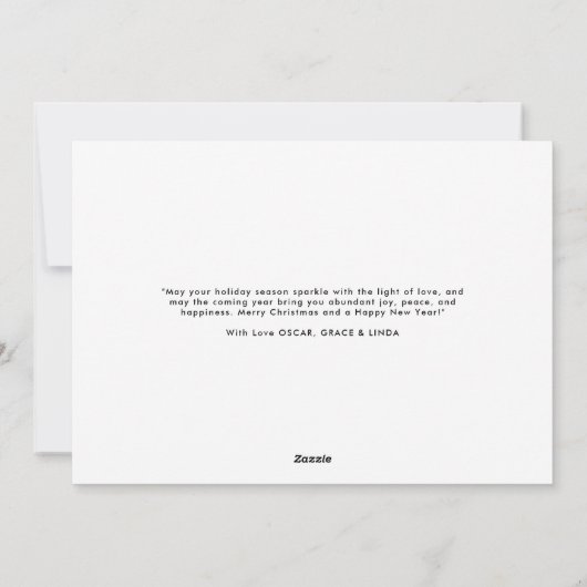 金ゴールドエレガントが楽しいクリスマスの写真 シーズンカード (裏面)