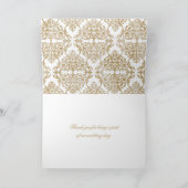金ゴールドエレガントが盛り上がりダマスクありがとう サンキューカード (内部)