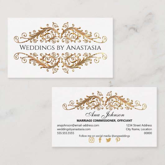 金ゴールドエレガントが黒いグローを旋回 名刺 (正面/裏面)