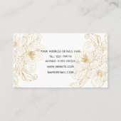 金ゴールドエレガントさくらんぼ花花ホワイトデザイン 名刺 (裏面)