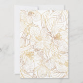 金ゴールドエレガントさくらんぼ花花ホワイトデザイン 招待状 (裏面)