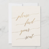 金ゴールドエレガントとアイボリー座席の看板を見つけなさい (正面)