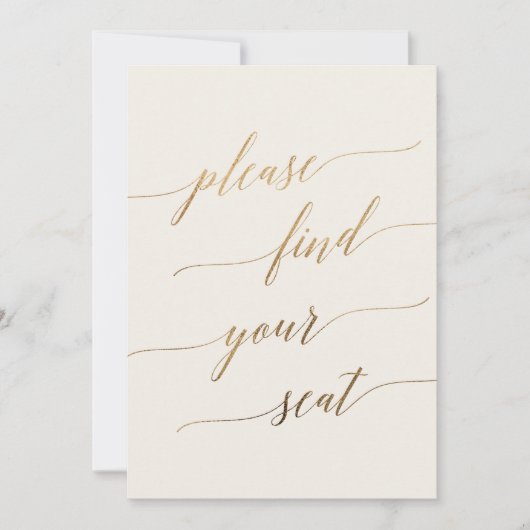 金ゴールドエレガントとアイボリー座席の看板を見つけなさい (正面)