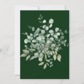 金ゴールドエレガントとエメラルドグリーンのユーカリ結婚プタス 招待状 (裏面)