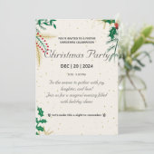 金ゴールドエレガントとグリーンクリスマスパーティの招待状 招待状 (スタンド正面)