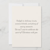 金ゴールドエレガントとグリーンクリスマスパーティの招待状 招待状 (裏面)