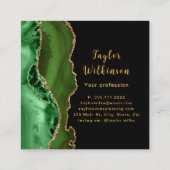 金ゴールドエレガントとダークグリーン瑪瑙 スクエア名刺 (裏面)