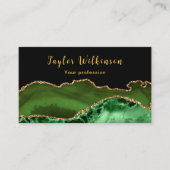 金ゴールドエレガントとダークグリーン瑪瑙 名刺 (正面)