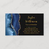 金ゴールドエレガントとダークブルー瑪瑙 名刺 (裏面)