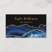 金ゴールドエレガントとダークブルー瑪瑙 名刺 (正面)