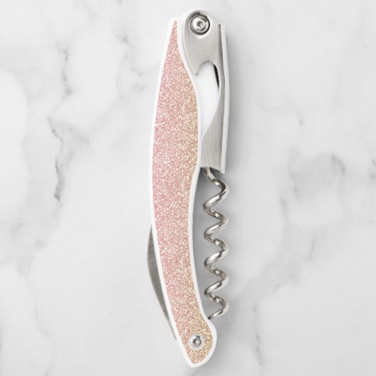 金ゴールドエレガントとバラの金ゴールドグリッターの輝き ソムリエナイフ (裏面)