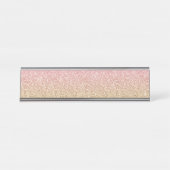 金ゴールドエレガントとバラの金ゴールドグリッターの輝き デスクネームプレート (正面)