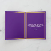 金ゴールドエレガントとパープルバルーンソン30歳の誕生日 カード (内部)