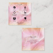 金ゴールドエレガントとピンクのグリッターキャンドル気に スクエア名刺 (正面/裏面)