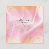 金ゴールドエレガントとピンクのグリッターキャンドル気に スクエア名刺 (裏面)