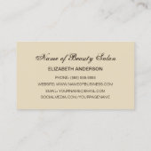 金ゴールドエレガントとブラウンマスカラ美容師 名刺 (裏面)