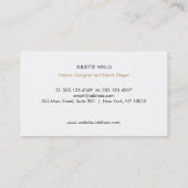 金ゴールドエレガントとブラックのインテリアストライプのデコレータ 名刺 (裏面)