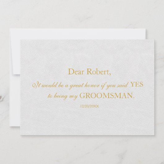 金ゴールドエレガントとブラックは私のグロムスマンになる 招待状 (裏面)