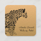 金ゴールドエレガントとブラックジャガースクエアビジネスカー スクエア名刺 (正面)