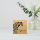 金ゴールドエレガントとブラックジャガースクエアビジネスカー スクエア名刺 (スタンド正面)