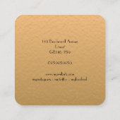 金ゴールドエレガントとブラックジャガースクエアビジネスカー スクエア名刺 (裏面)