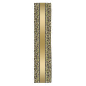 金ゴールドエレガントとブラックダマスク&ストライプ ショートテーブルランナー (正面)