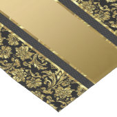 金ゴールドエレガントとブラックダマスク&ストライプ ショートテーブルランナー (コーナー)