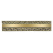 金ゴールドエレガントとブラックダマスク&ストライプ ショートテーブルランナー (横)