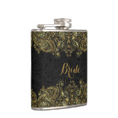 金ゴールドエレガントとブラックフローラペイズリーレース フラスク (右)