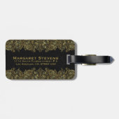 金ゴールドエレガントとブラックフローラペイズリーレース ラゲッジタグ (裏面横)