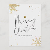 金ゴールドエレガントとブラック・クリスマス シーズンポストカード (正面)