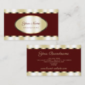 金ゴールドエレガントとブルゴーニュ色プロフェッショナル 名刺 (正面/裏面)