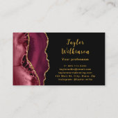 金ゴールドエレガントとブルゴーニュ赤瑪瑙 名刺 (裏面)