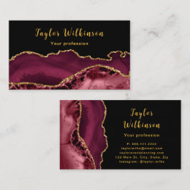 金ゴールドエレガントとブルゴーニュ赤瑪瑙 名刺