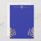 金ゴールドエレガントとブルーダマスクリハーサル招待状 招待状 (裏面)