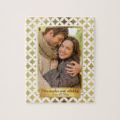 金ゴールドエレガントとホワイトカップルの写真パズル ジグソーパズル (縦)