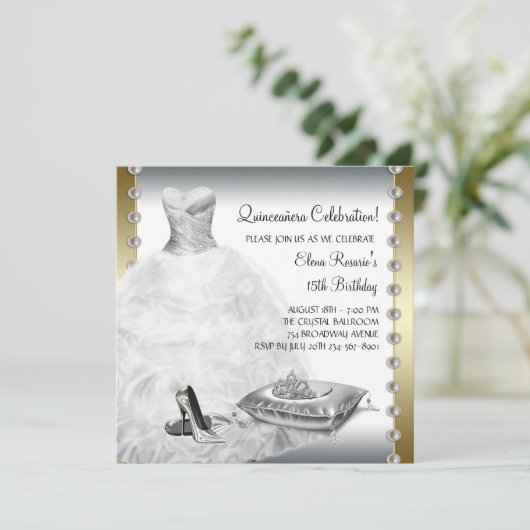 金ゴールドエレガントとホワイトキンセアニェラ 招待状 (スタンド正面)