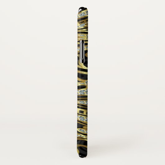 金ゴールドエレガントとホワイトダイヤモンドの抽象芸術旋回 Case-Mate iPhoneケース (裏面/右)