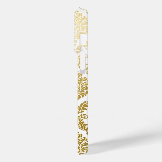 金ゴールドエレガントとホワイトダマスクプリントパーソナライズされた Case-Mate iPhoneケース (裏面 / 左)