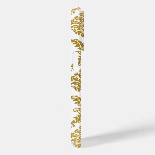 金ゴールドエレガントとホワイトダマスクプリントパーソナライズされた Case-Mate iPhoneケース (裏面 / 右)