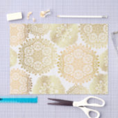 金ゴールドエレガントとホワイトマンダラパターン 薄葉紙 (クラフト)