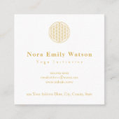 金ゴールドエレガントとホワイトマンダラビジネスカード スクエア名刺 (正面)